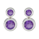 Clara Purple Toi et Moi Earrings - Stylish Gemstone Jewelry Amethyst Purple Stud